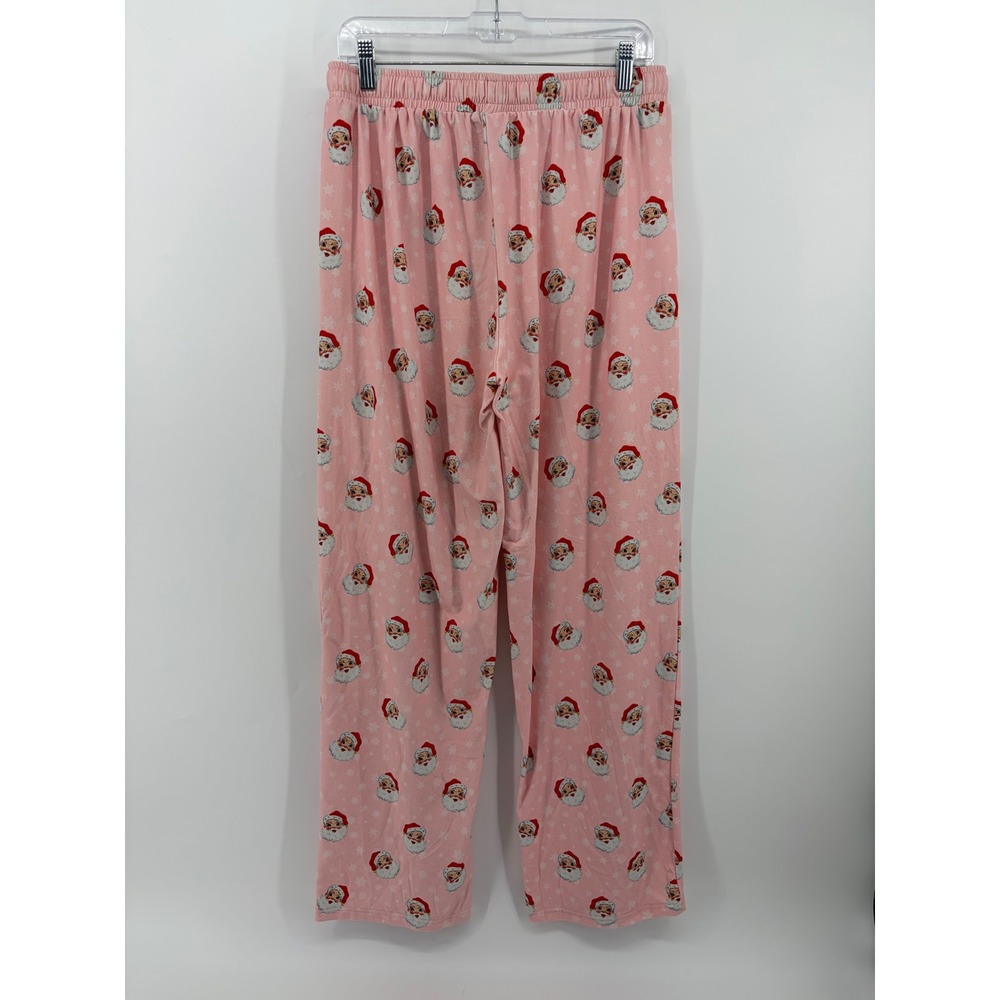 Charlie's Project Pajama Set Pink Womens XL Santa Claus Snowflake Holiday PJs - Picture 5 of 6
